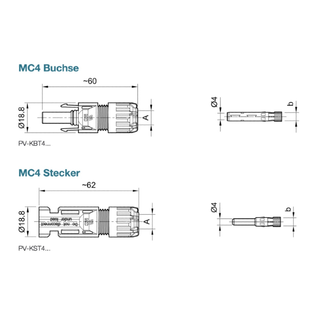 Original Stäubli MC4 Stecker-Paar